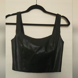 Peter Som Collective Faux Leather Top